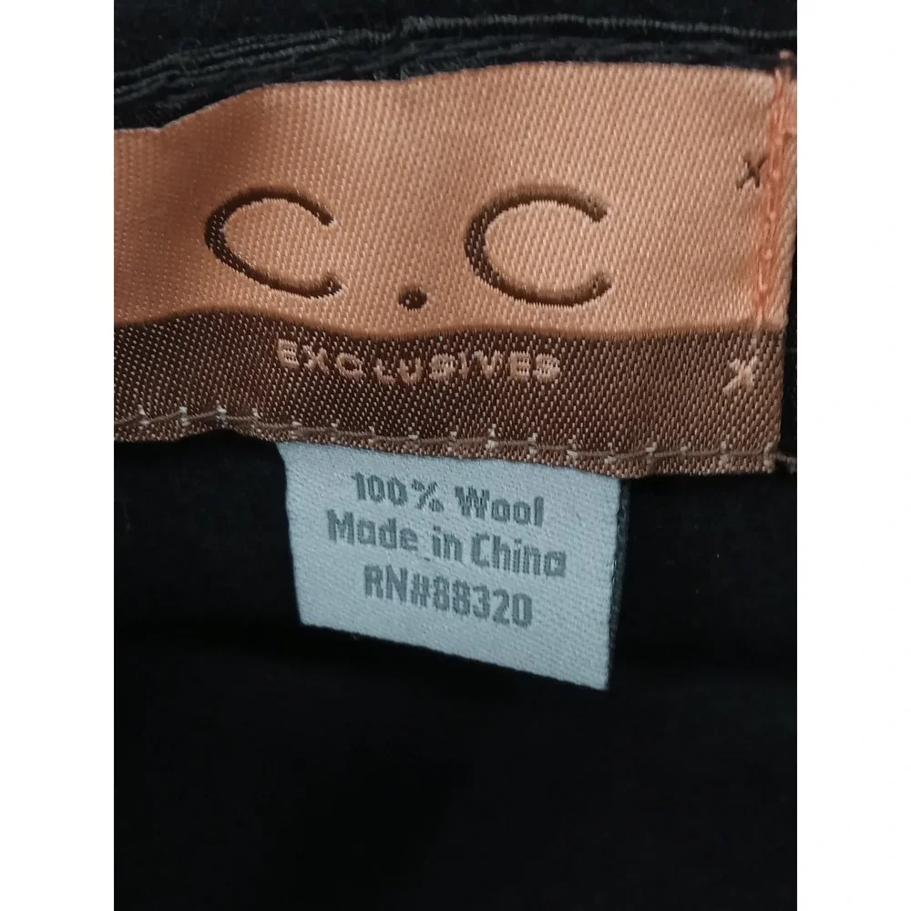 C.C Exclusives 100% Wool Fedora Hat Southwestern Geometric‎ Band Wide Brim Black